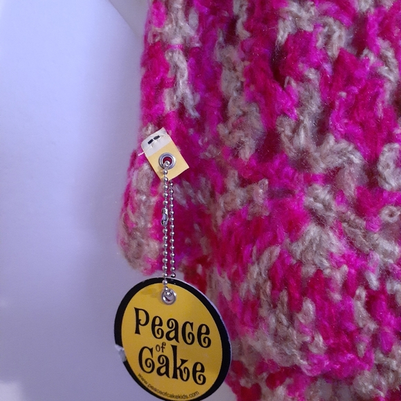 Peace of Cake Pink/Taupe Girl's Poncho New - Picture 3 of 3